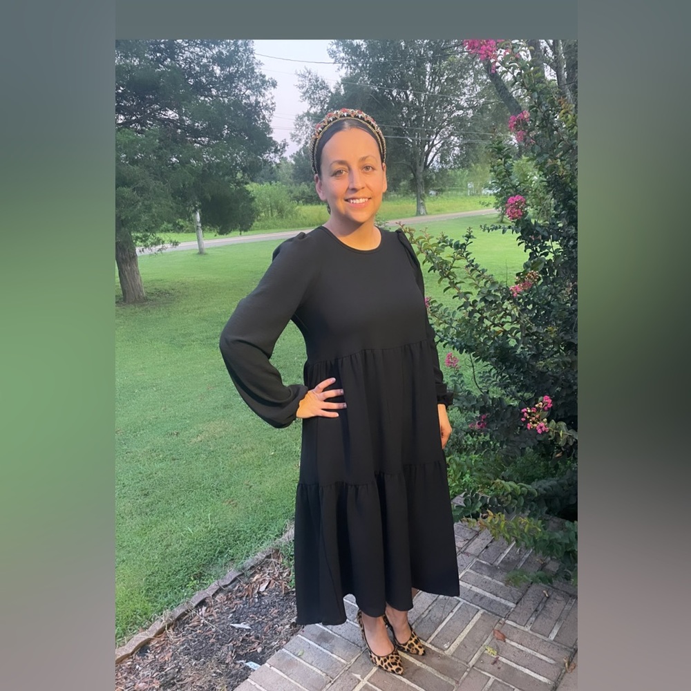Black Satin High Low Dress